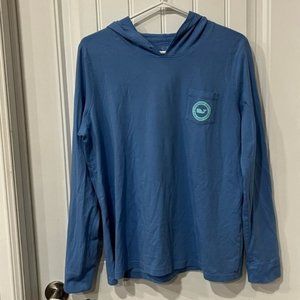 Vineyard Vines Blue Womens Hoodie long sleeve Tee T-Shirt Hooded LARGE Blue